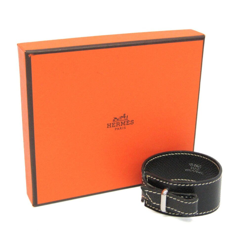 Hermes Nabab Leather Bangle Black - Picture 2 of 11